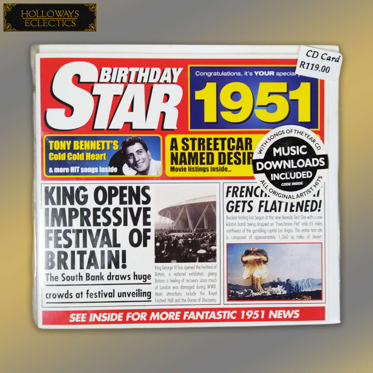 Collectable Birthday Star CD Cards 50s