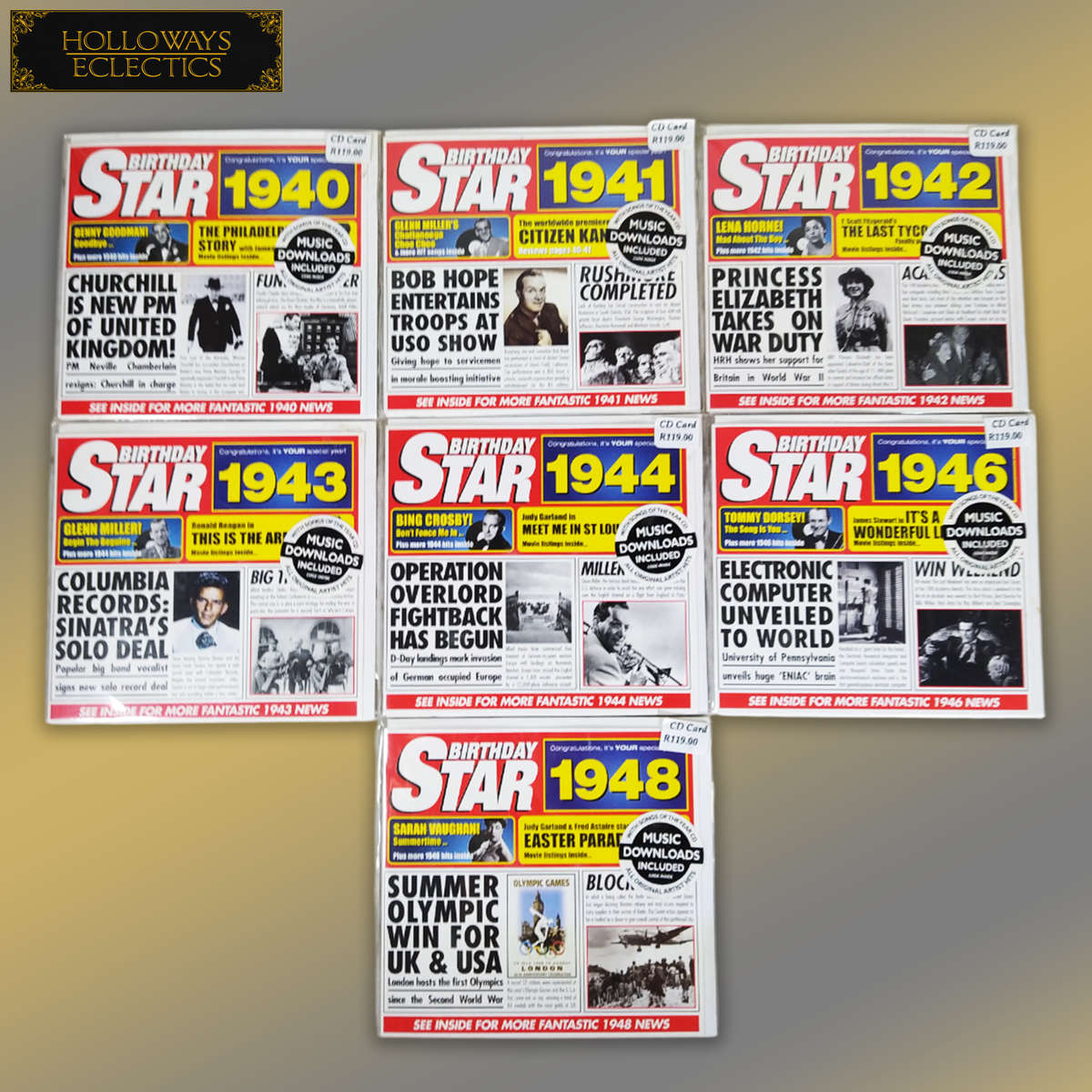 Collectable Birthday Star CD Cards 40s