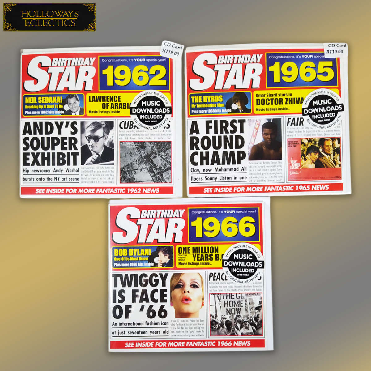 Collectable Birthday Star CD Cards 60s