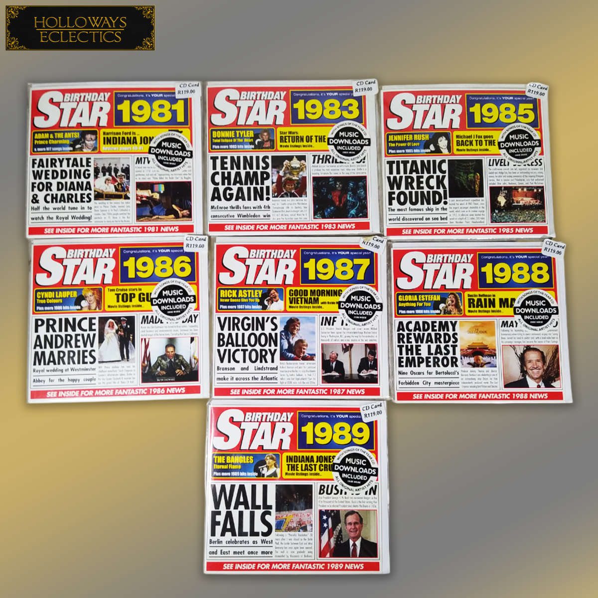 Collectable Birthday Star CD Cards 80s