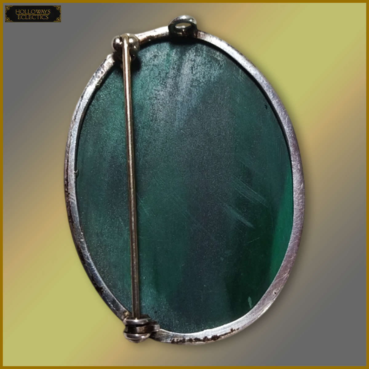 Malachite Sterling Silver Brooch