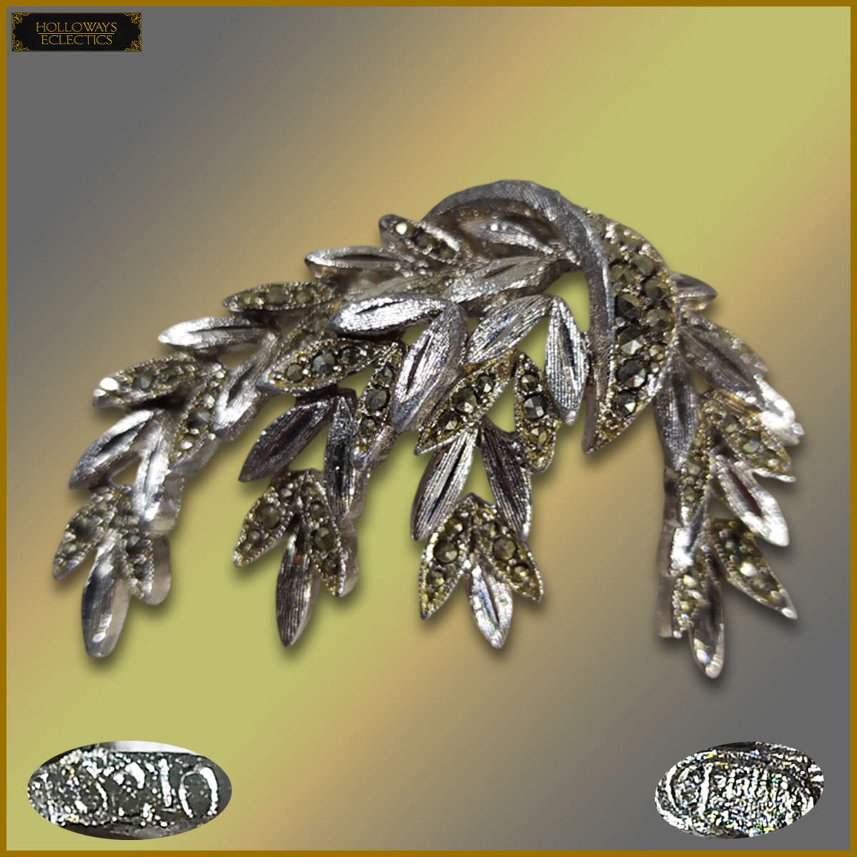 Vintage Sphinx Brooch With Marcasites