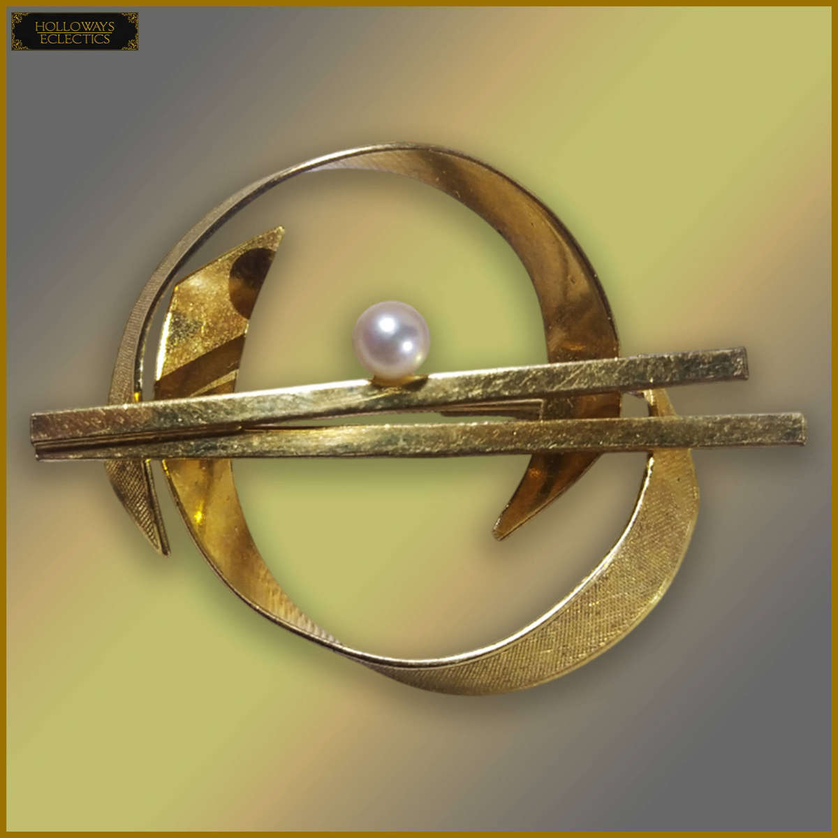 Vintage 9CT Rolled Gold Brooch With Sea Pearl