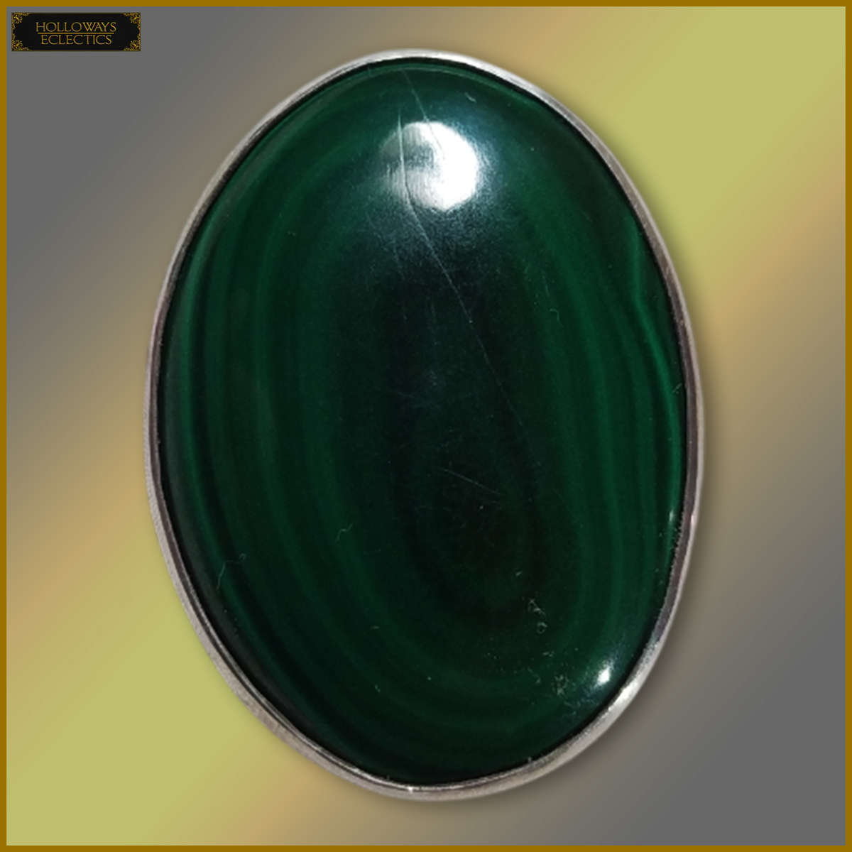 Malachite Sterling Silver Brooch