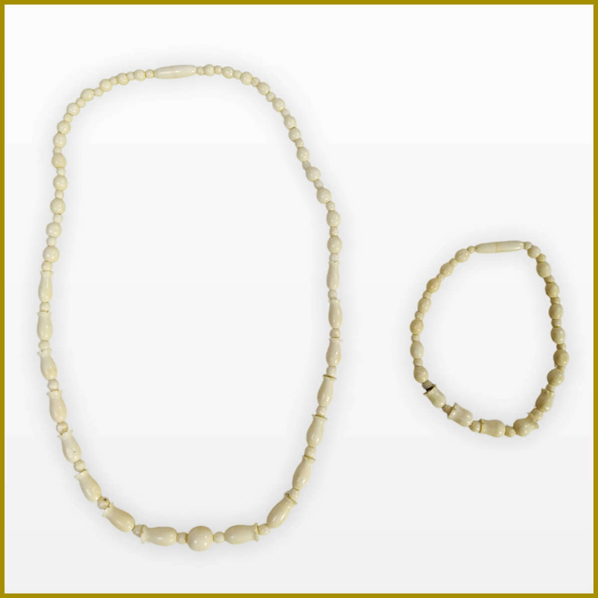 Genuine Camel Bone Necklace And Bracelet Set