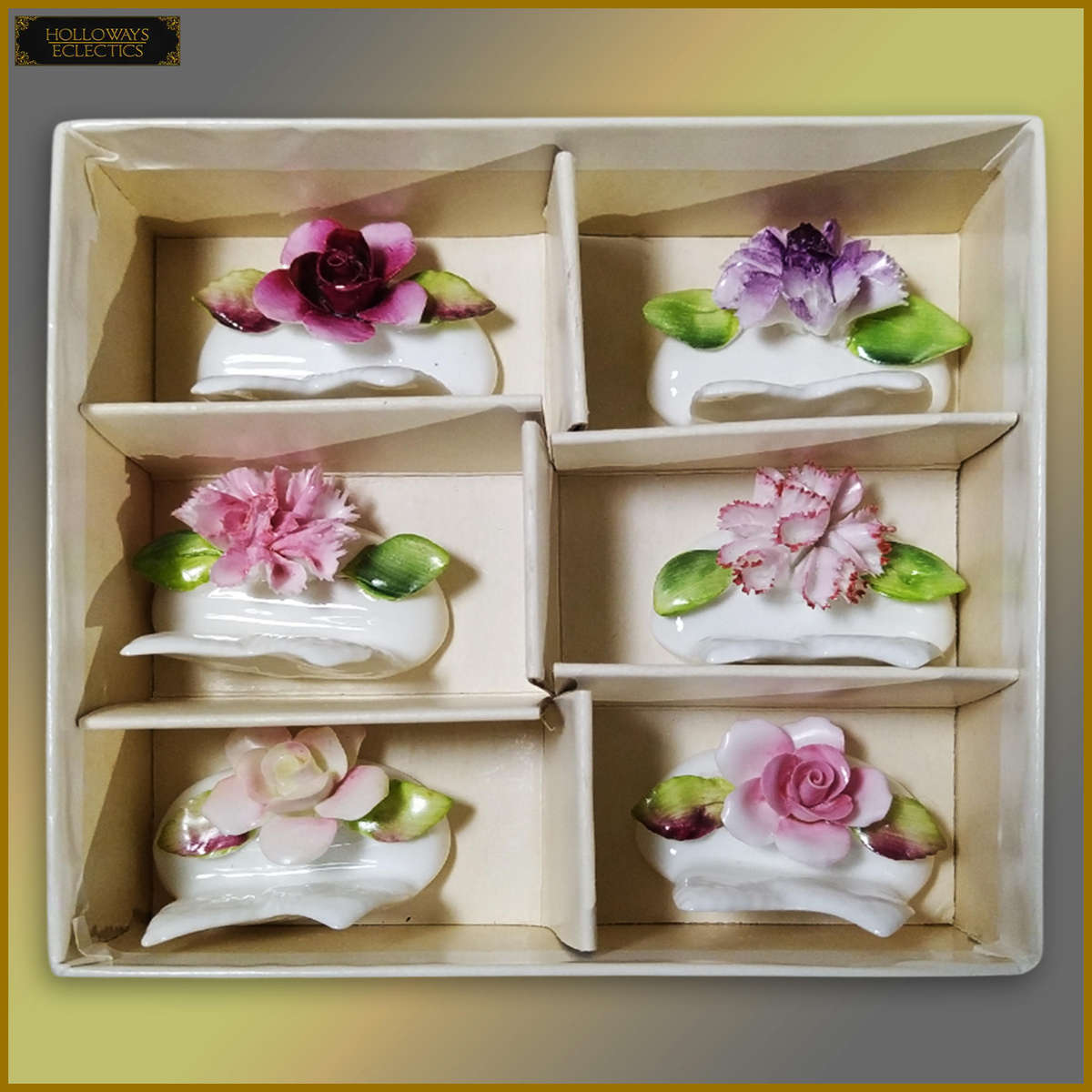 Vintage Coalport Porcelain Note Holder Set