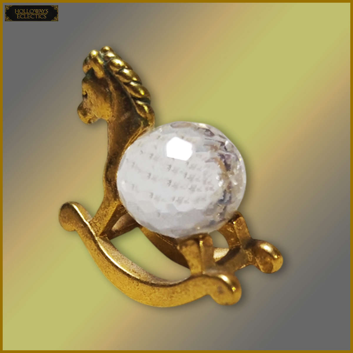 Swarovski Crystal Gold Plated Rocking Horse Ornament