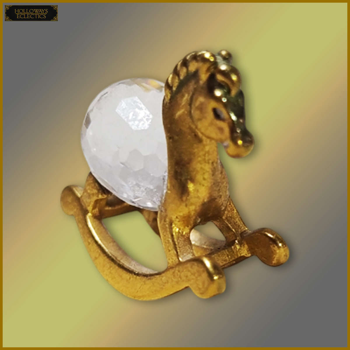 Swarovski Crystal Gold Plated Rocking Horse Ornament