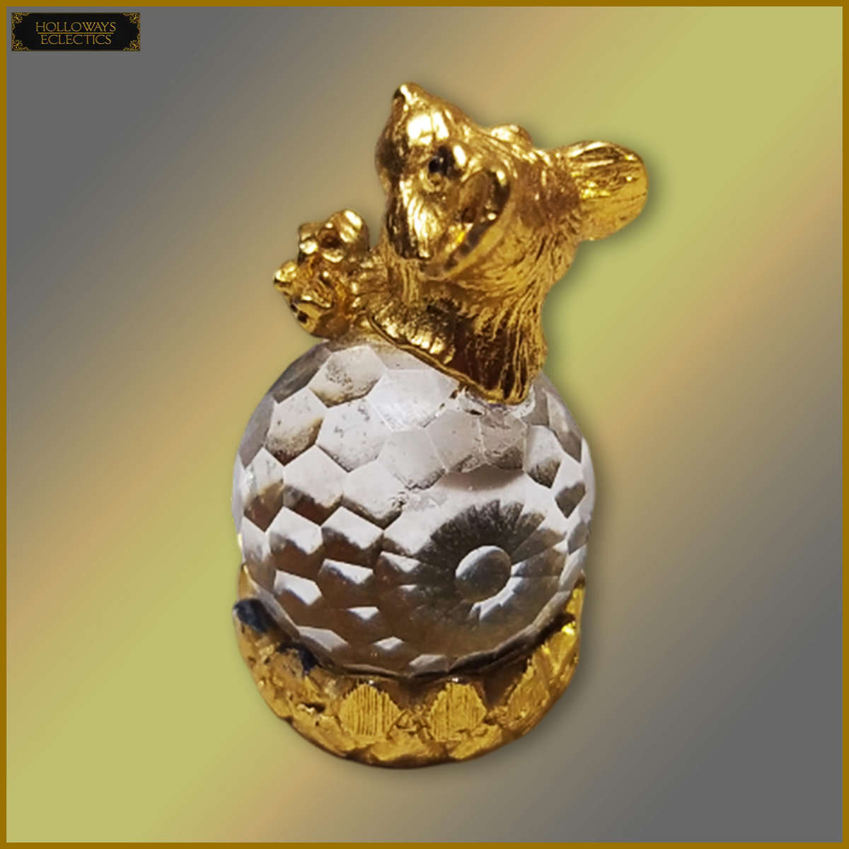 Exquisite Crystal Gold Plated Mouse Ornament