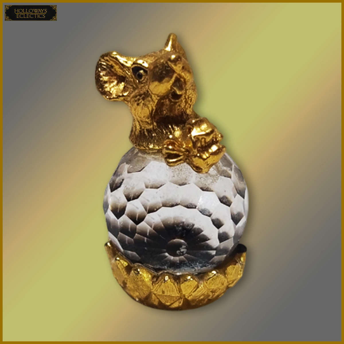 Exquisite Crystal Gold Plated Mouse Ornament