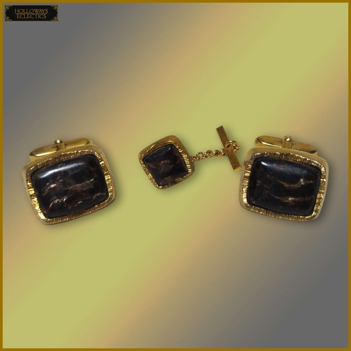 Vintage 22ct Gold Clad Grand Prix Cufflinks