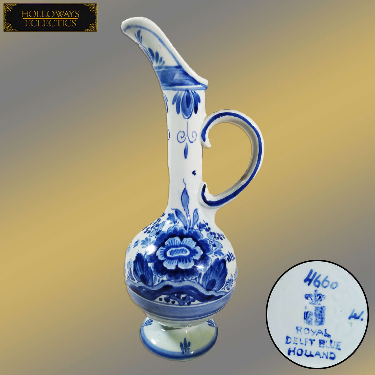 Vintage Royal Delft Blue Oil Jug