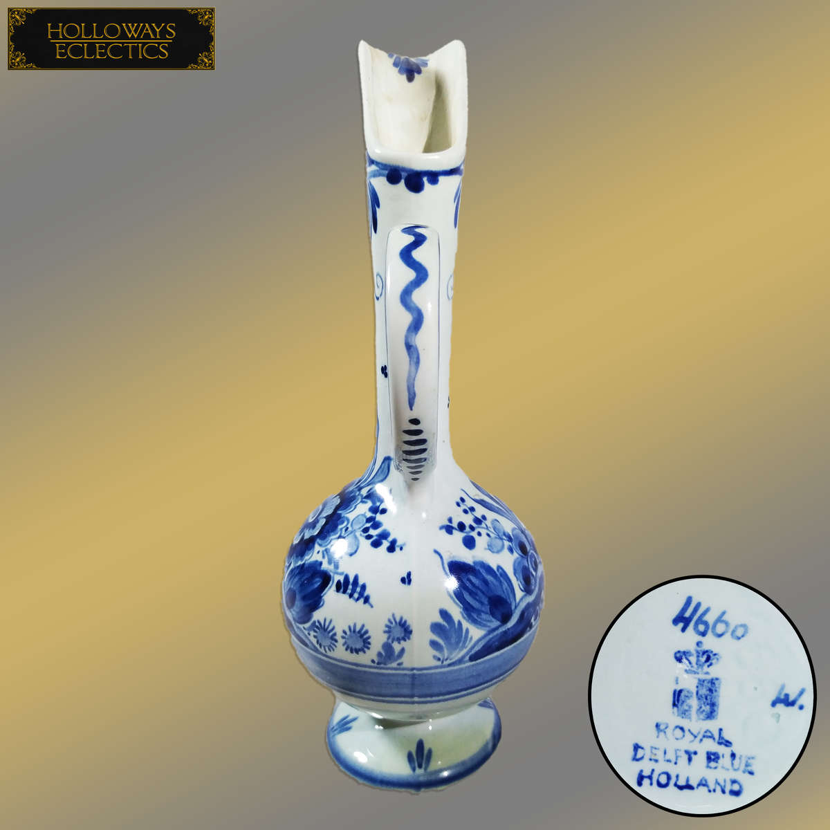 Vintage Royal Delft Blue Oil Jug