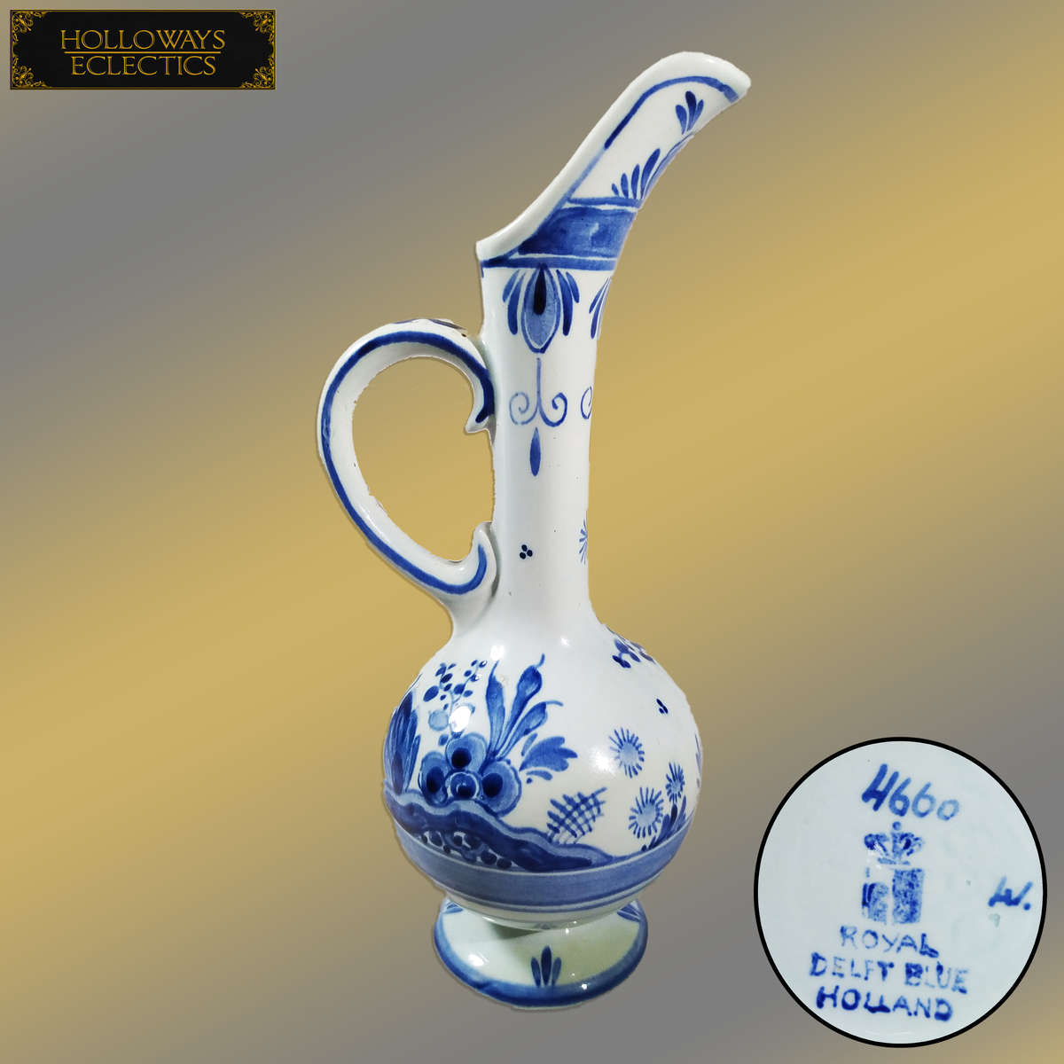 Vintage Royal Delft Blue Oil Jug