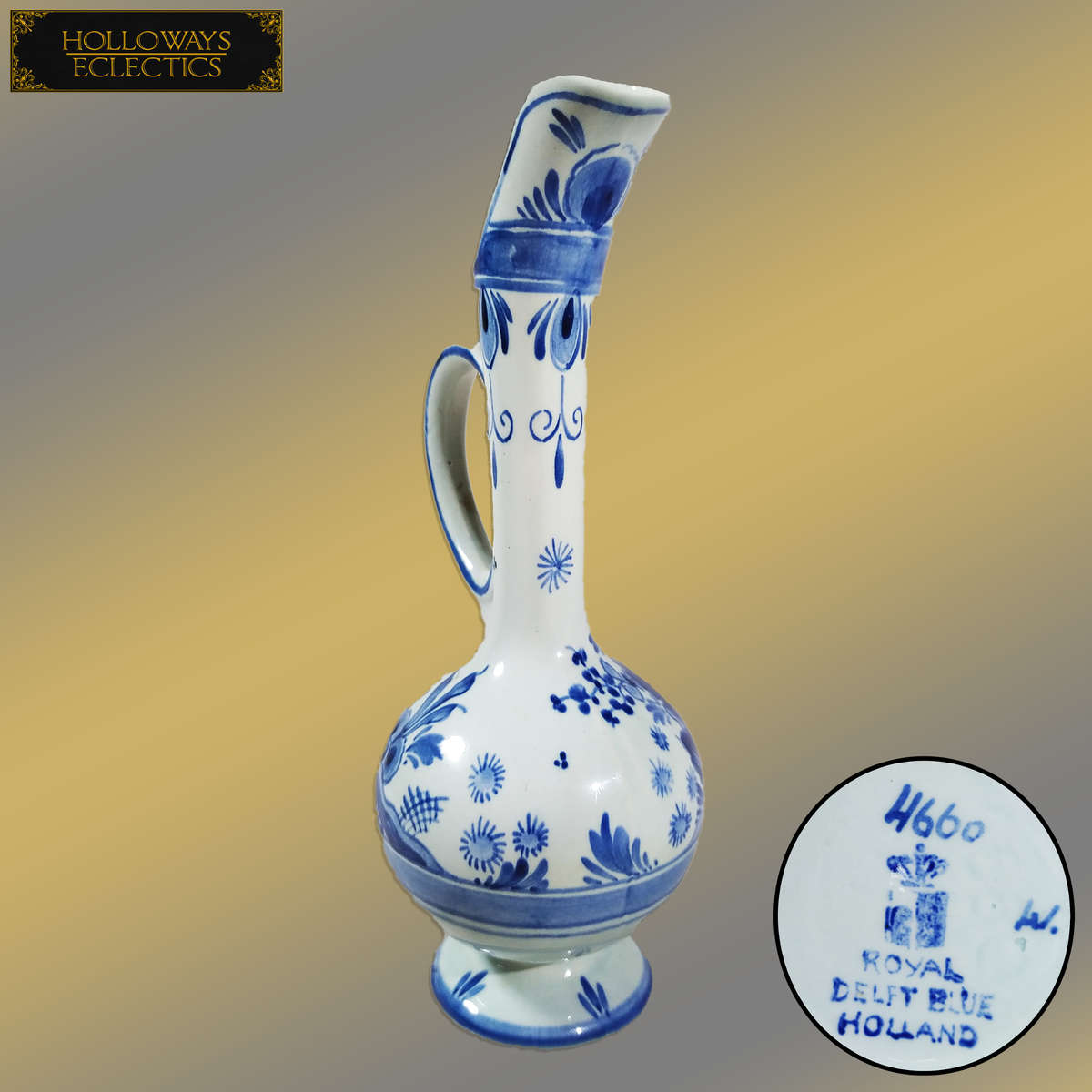 Vintage Royal Delft Blue Oil Jug