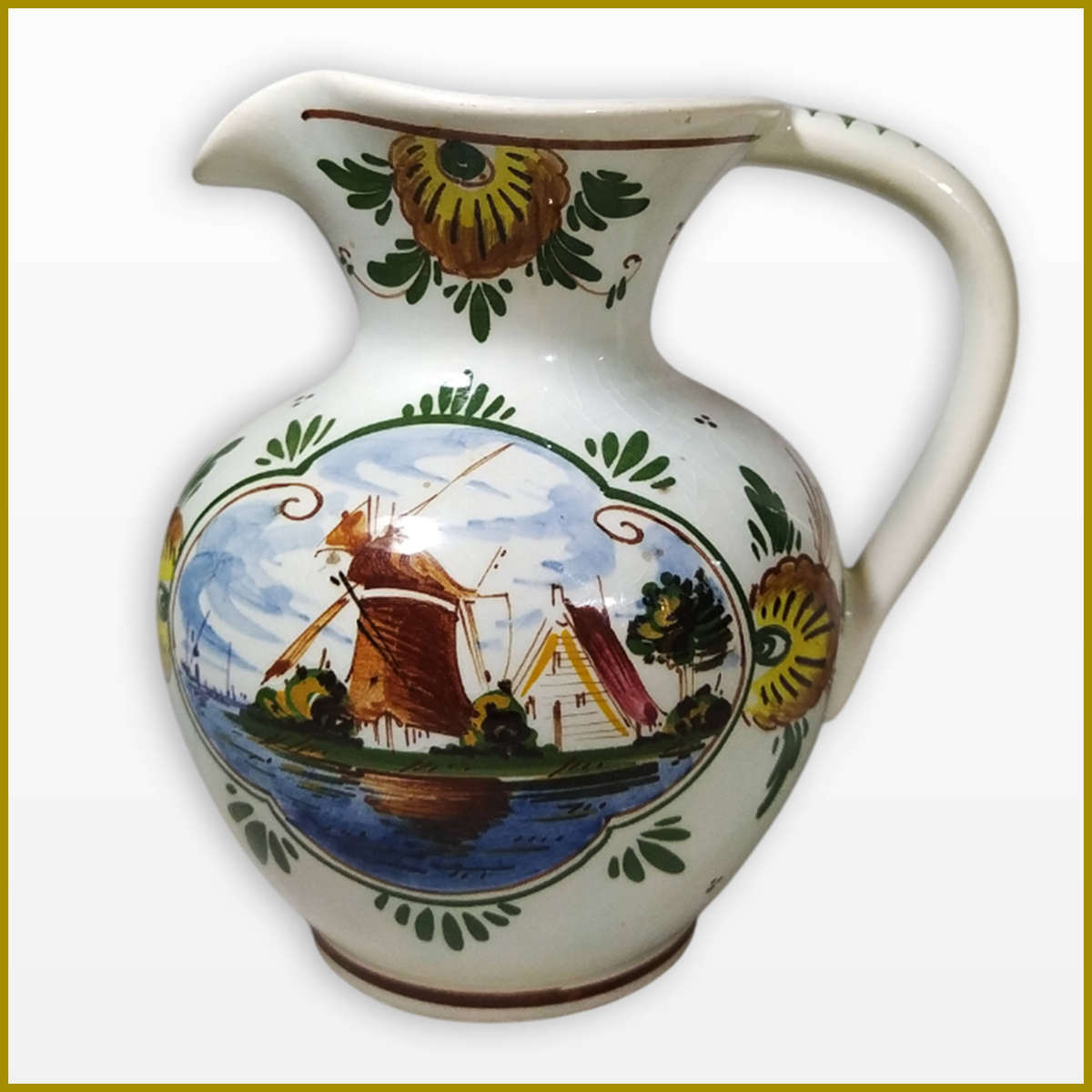 Rare Delft Coloured Milk Jug