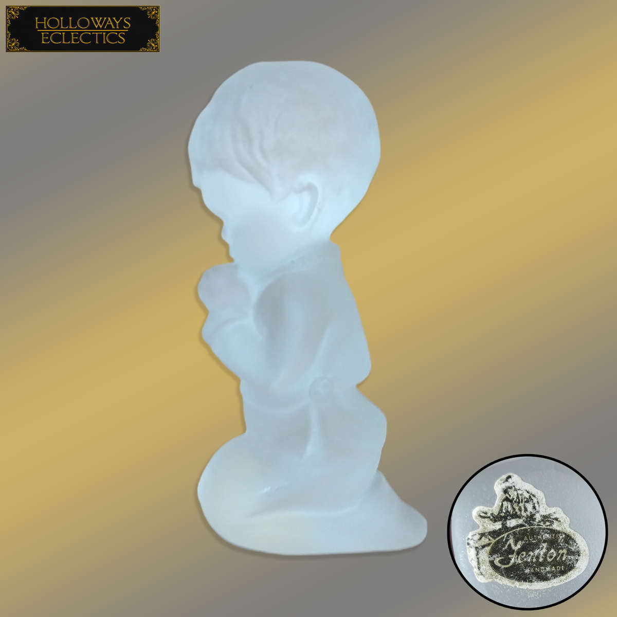 Vintage Fenton Glass Of Praying Boy