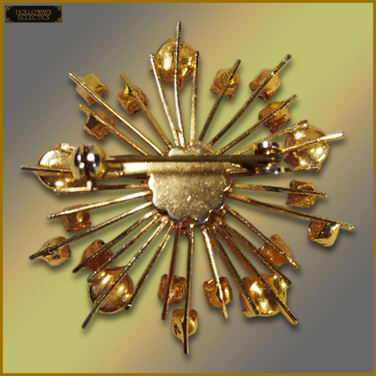 Vintage Gold Plated Star Burst Brooch