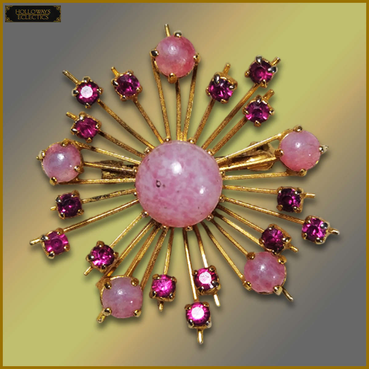 Vintage Gold Plated Star Burst Brooch