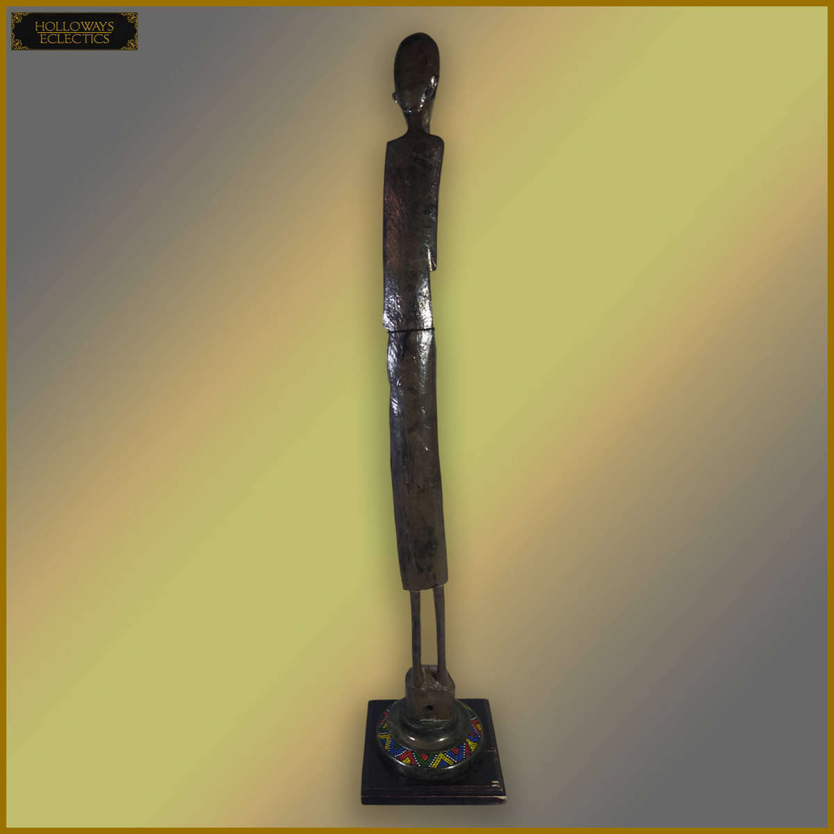 Hand Carved Iron Wood Statue Titled The Rainbow Warriors