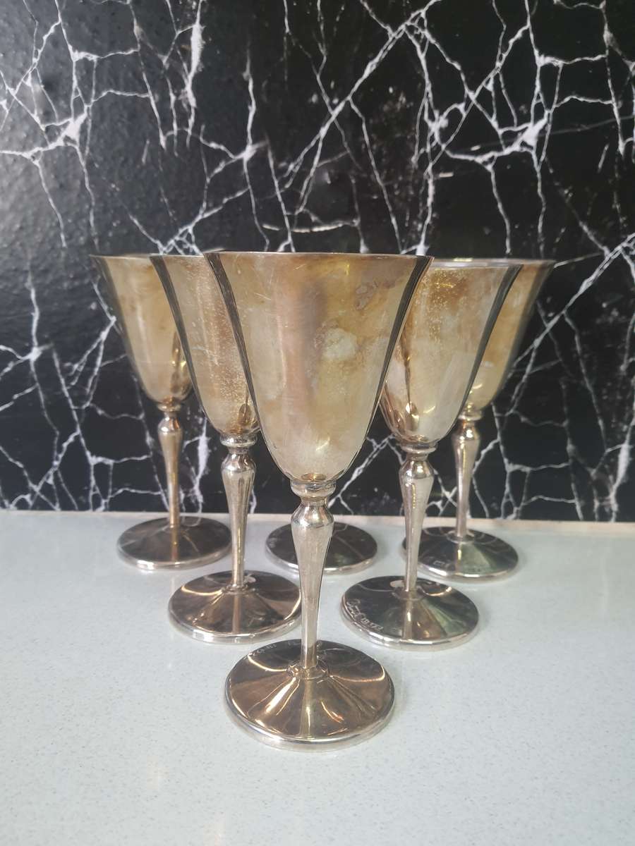 STUNNING X6 GOBLETS WITH STAMPS - WOW - WOW - WOW - DONT MISS THIS AUCTION! STAMPED!