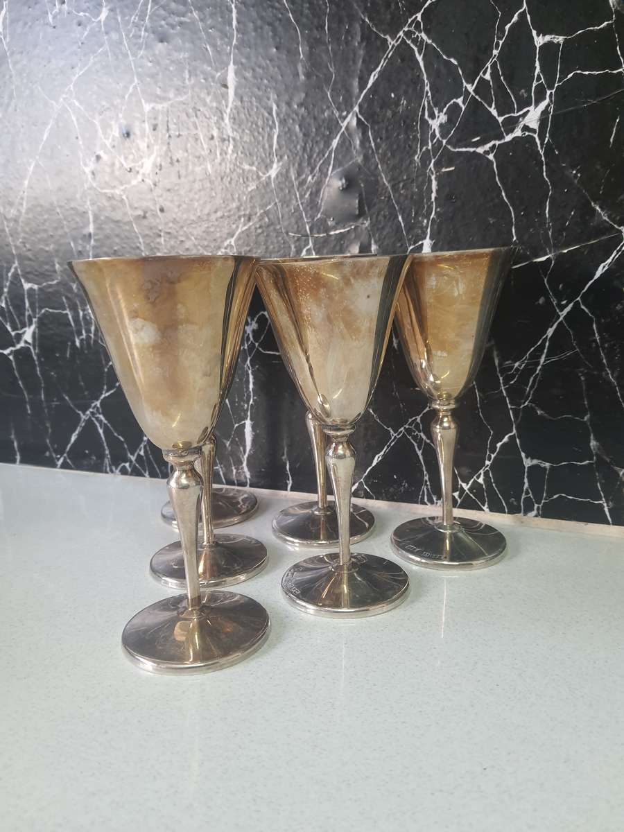 STUNNING X6 GOBLETS WITH STAMPS - WOW - WOW - WOW - DONT MISS THIS AUCTION! STAMPED!