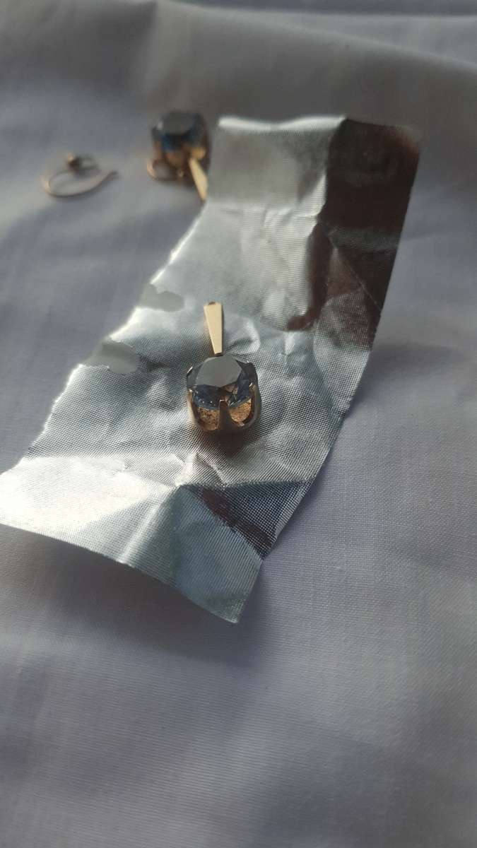 1930's Antique Yellow Gold 9CT Natural Gut Aquamarine earrings - 5.2 Grams - exactly 2.6 grams each