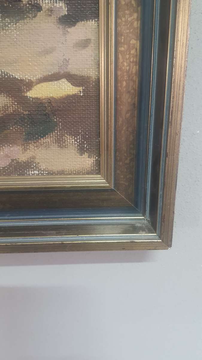 600X700 UNKNOWN OIL ON BOARD - PATHWAY BETWEEN TREES. STUNNING STILL LIFE!