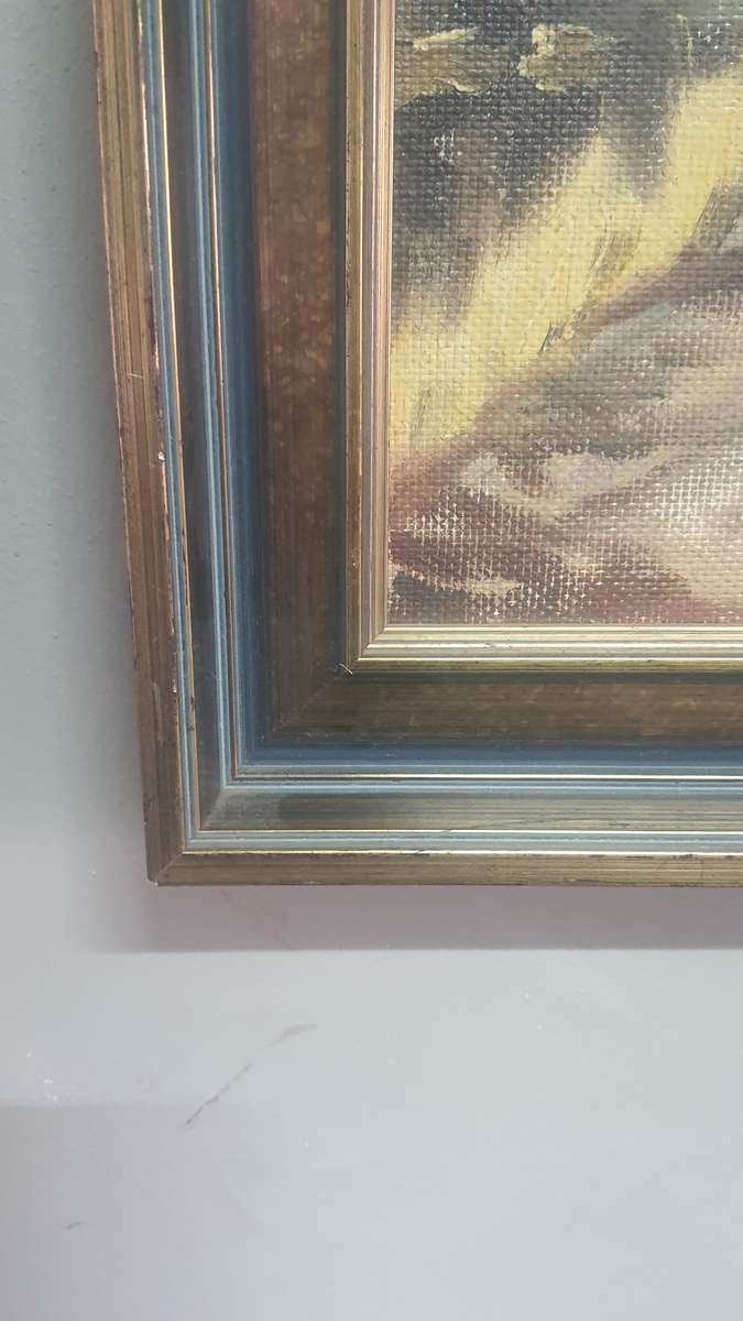 600X700 UNKNOWN OIL ON BOARD - PATHWAY BETWEEN TREES. STUNNING STILL LIFE!