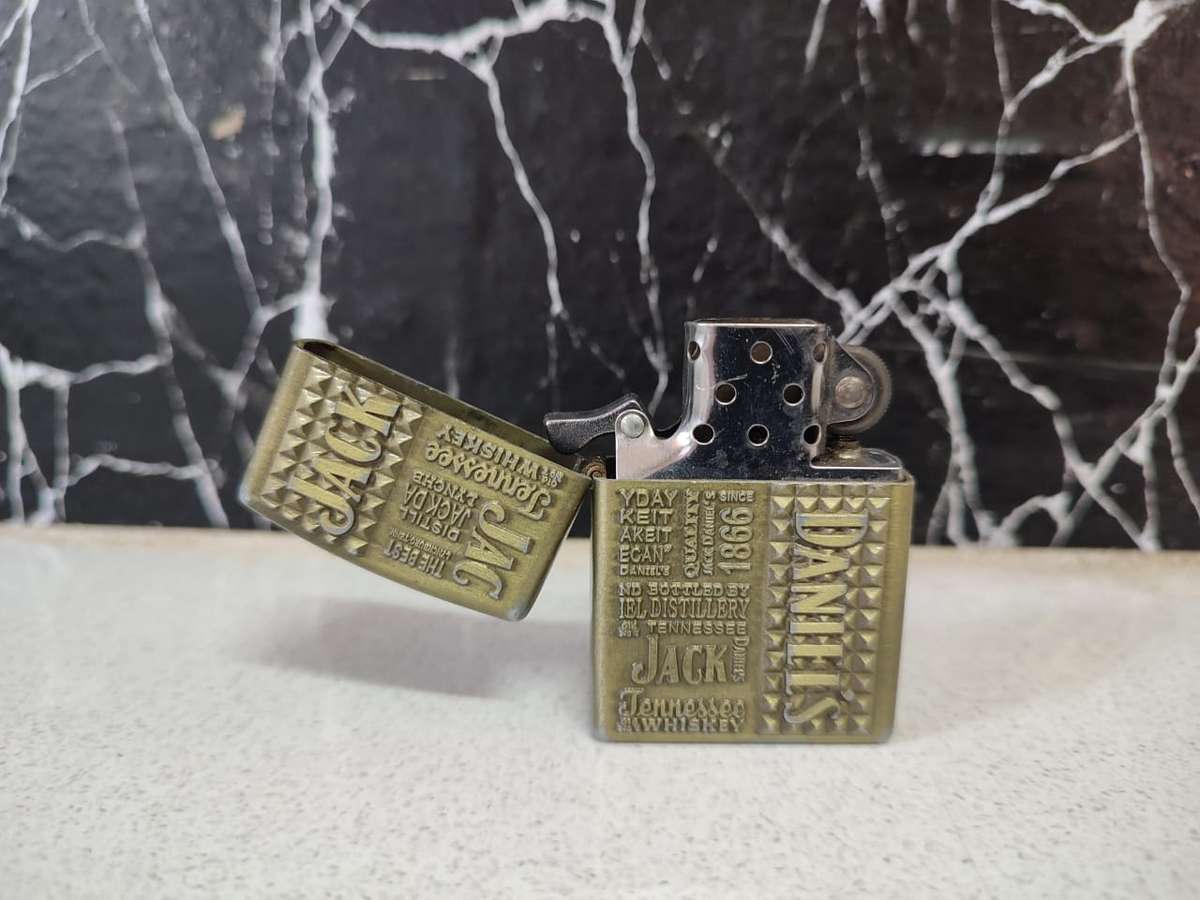 GOLD TONE POCKET WATCH - AND JACK DANIELS ZIPPO