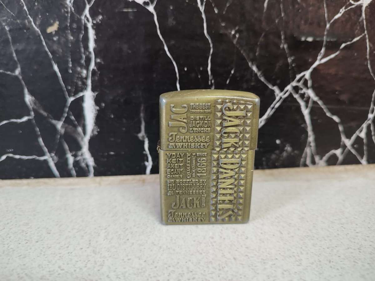 GOLD TONE POCKET WATCH - AND JACK DANIELS ZIPPO