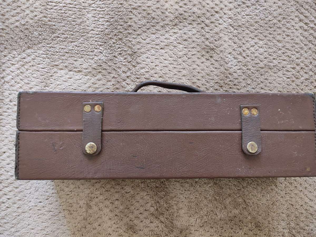 X1 VINTAGE LEATHER WINE BOX HOLDER - X1 NEW GREY WINE BOX - GREAT FOR WINE STORAGE