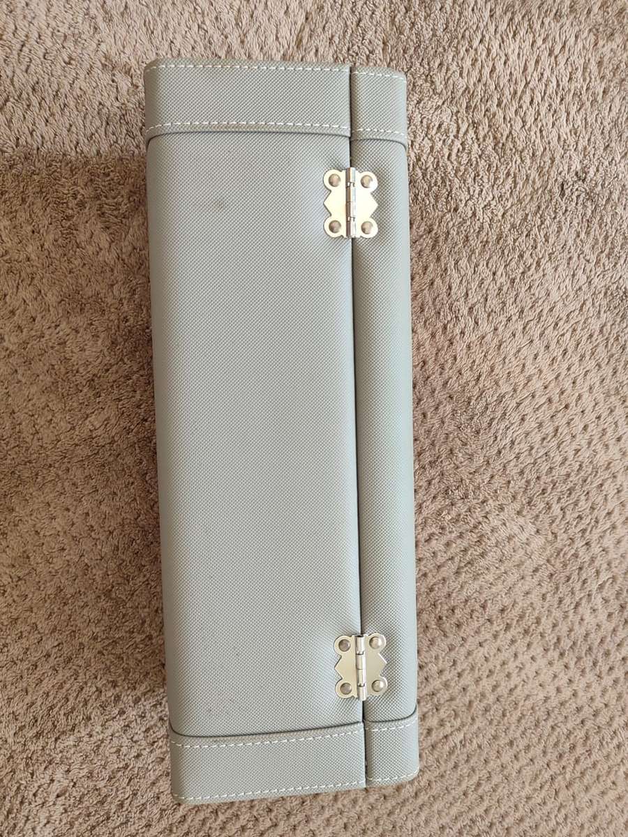 X1 VINTAGE LEATHER WINE BOX HOLDER - X1 NEW GREY WINE BOX - GREAT FOR WINE STORAGE