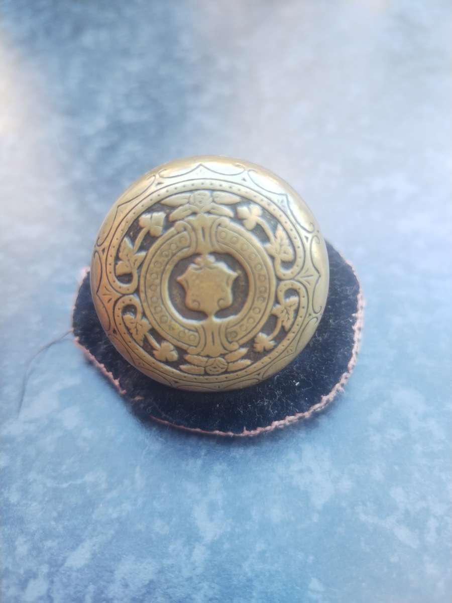 #2 Antique Coin Holder - locket, embedded Holder, Made in England - with an attached coin and poutch