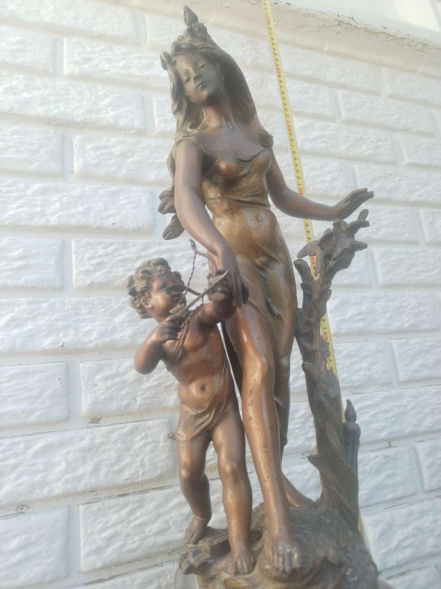 #11 LARGE FRENCH BROCHON 19TH CENTURE MANTLE CLOCK WITH TURNKEY - WORKING ORDER! HIGHT 720MM