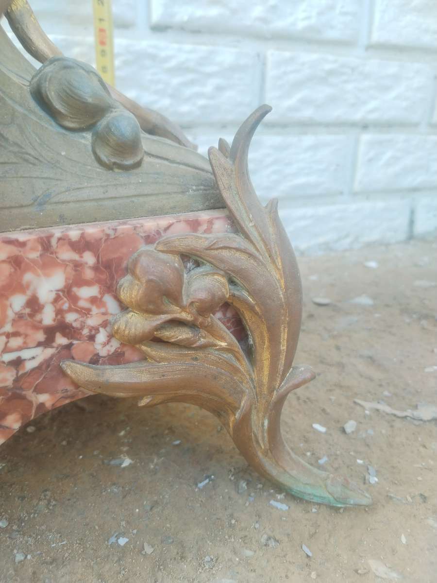 #11 LARGE FRENCH BROCHON 19TH CENTURE MANTLE CLOCK WITH TURNKEY - WORKING ORDER! HIGHT 720MM