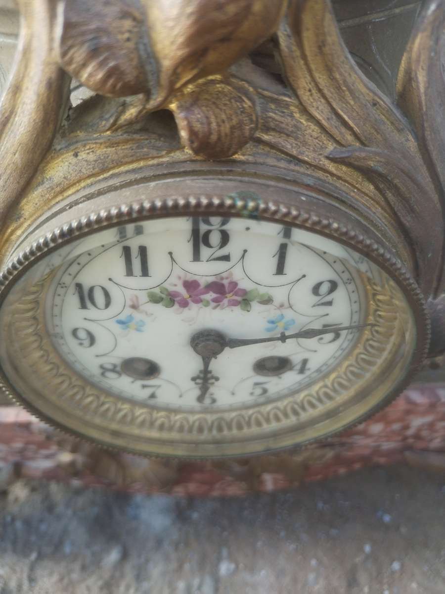 #11 LARGE FRENCH BROCHON 19TH CENTURE MANTLE CLOCK WITH TURNKEY - WORKING ORDER! HIGHT 720MM