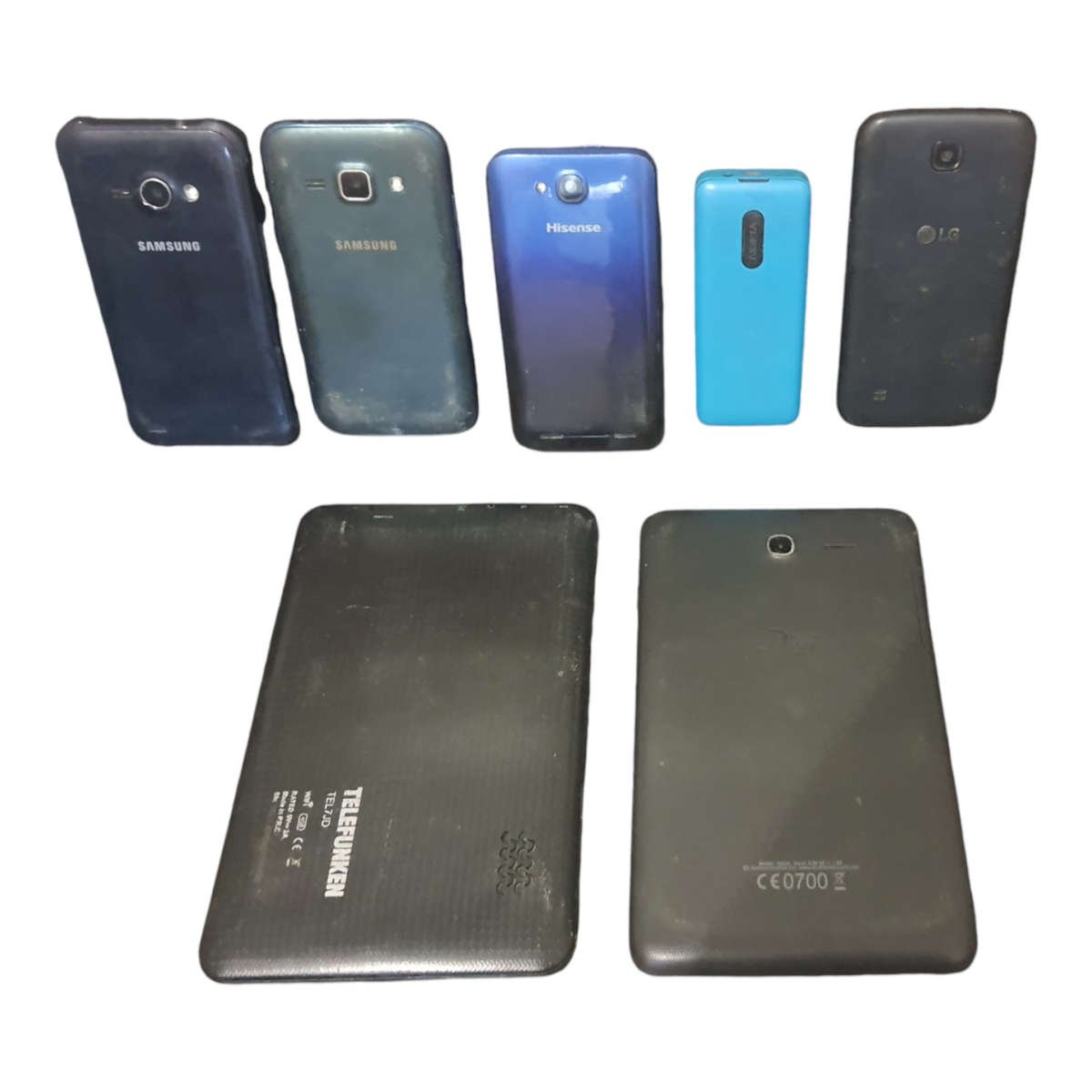 X7 BROKEN AND UNTESTED PHONES AND TABLEST SELLING AS PARTS - NO CABLES