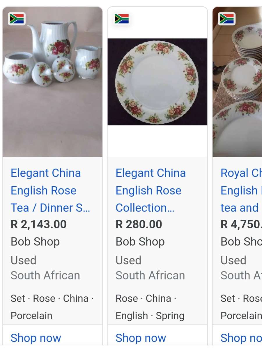 ELEGANT CHINA ENGLISH ROSE PORCALAIN 3pc SET