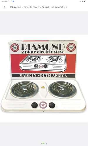 Diamond - Double Electric Spiral Hotplate Stove