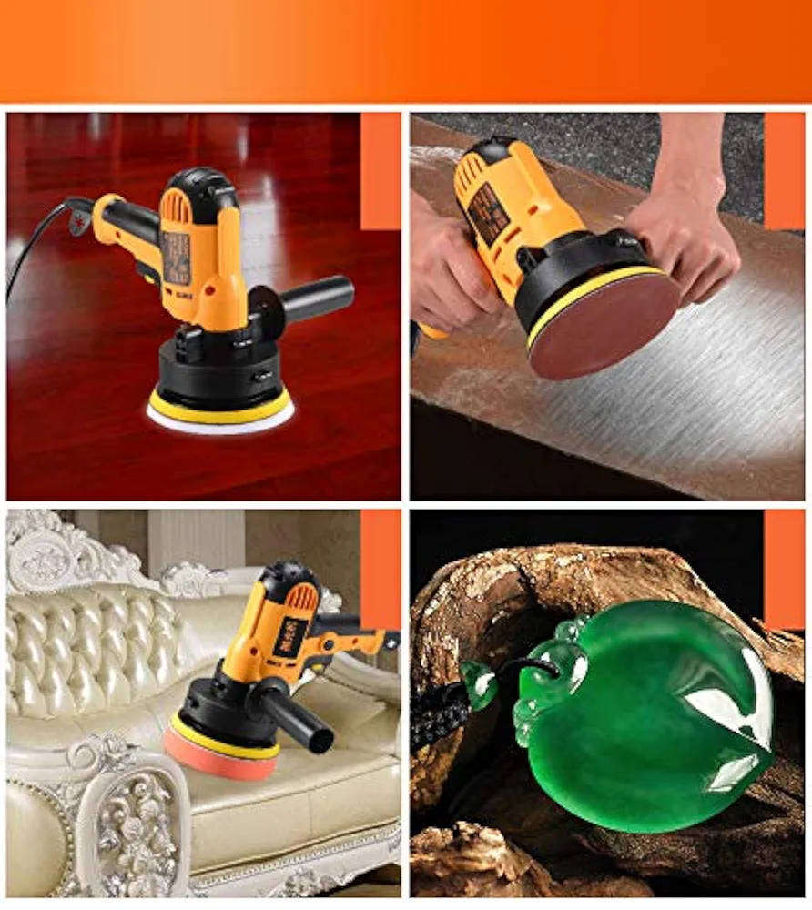 RTRHINOTUNING Car Buffer Electric Car Polisher 110V 6 Variable Speed Portable Polishing Machine with