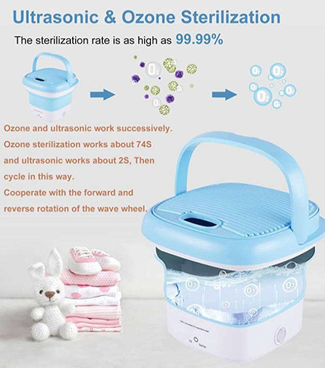 Mini Folding Washing Machine Portable,Foldable Compact Ultrasonic Small Automatic USB Powered Cleani