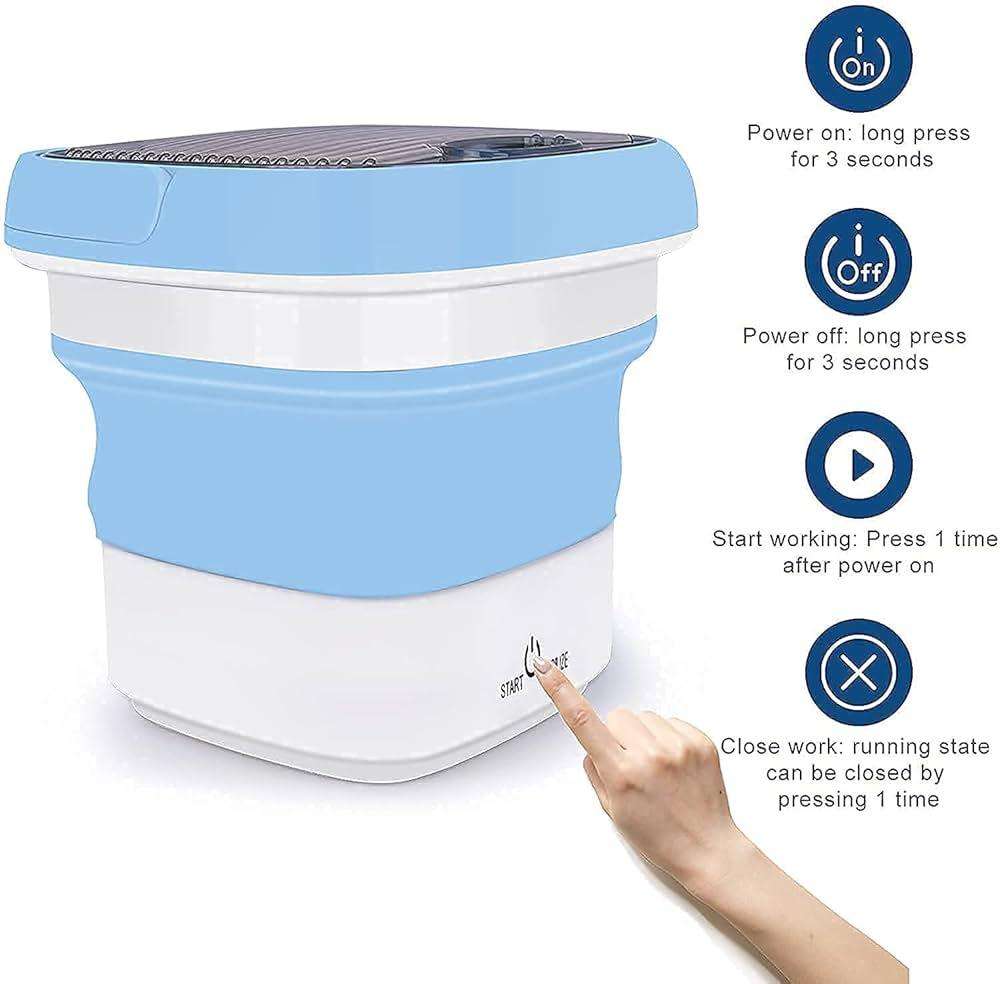 Mini Folding Washing Machine Portable,Foldable Compact Ultrasonic Small Automatic USB Powered Cleani