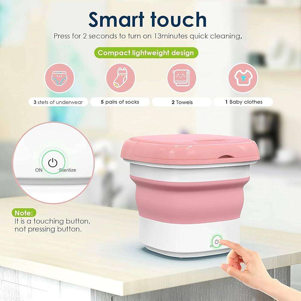 Mini Folding Washing Machine Portable,Foldable Compact Ultrasonic Small Automatic USB Powered Cleani