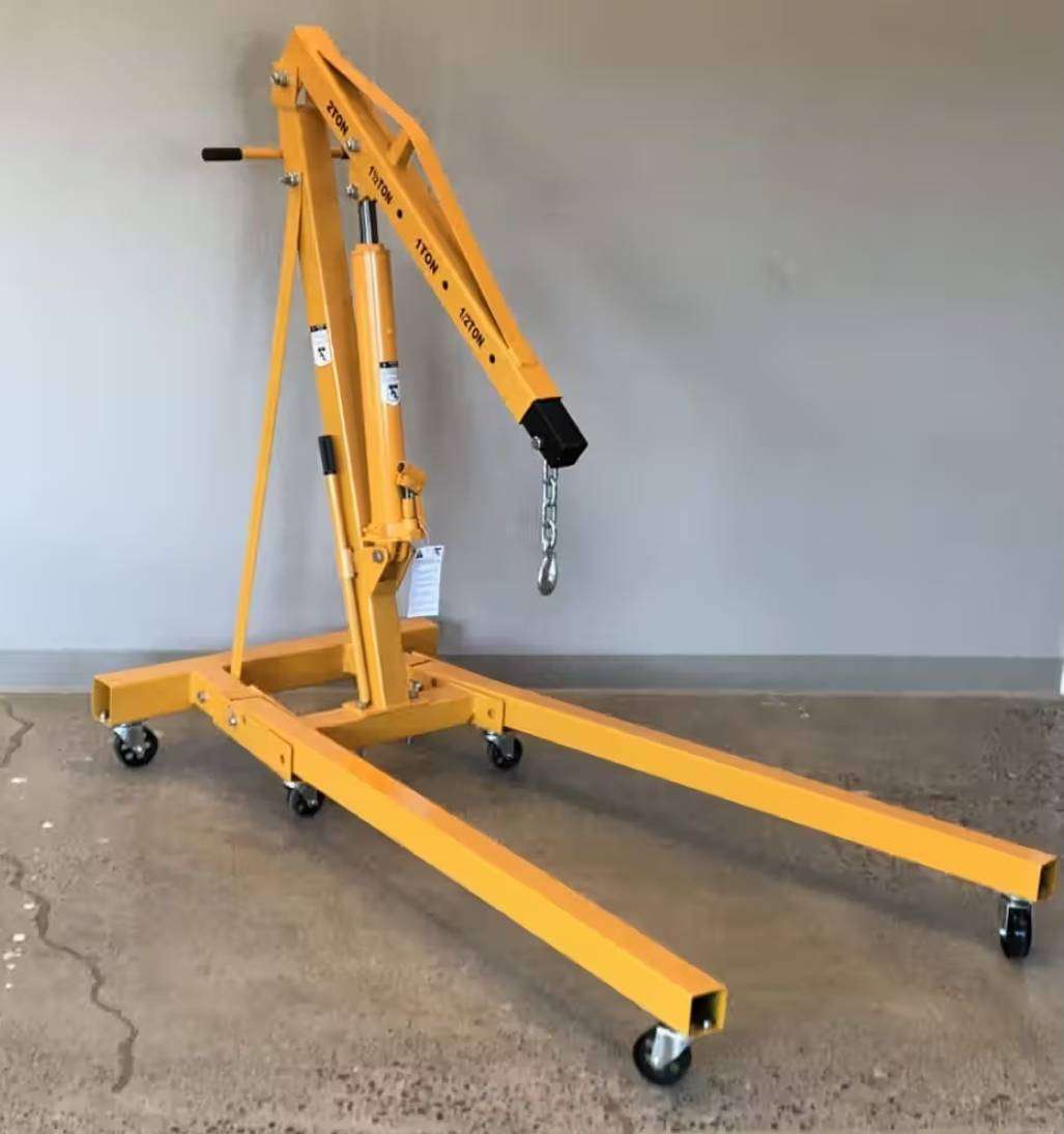 2Ton Folding Engine Crane Engine Hoist Cherry Picker 4400LB Heavy Duty Steel Lift Garage