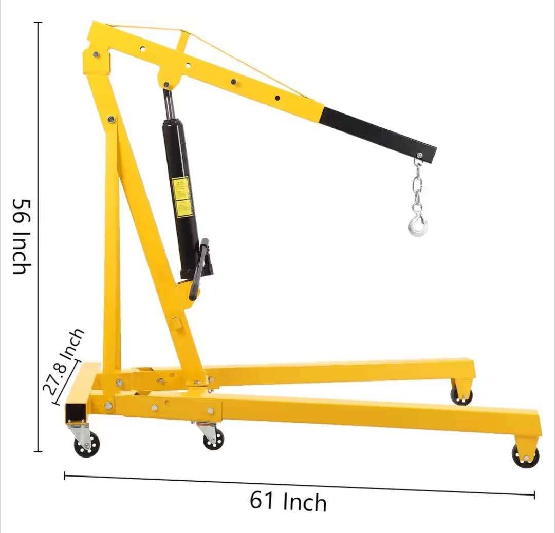 2Ton Folding Engine Crane Engine Hoist Cherry Picker 4400LB Heavy Duty Steel Lift Garage