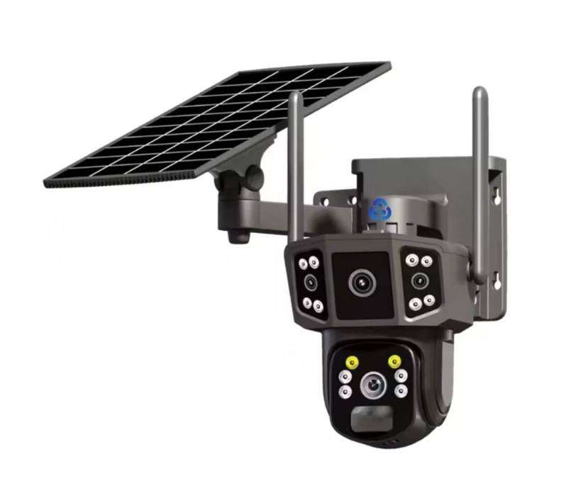 3in1 4G SolarOutdoor CCTV Camera 2 Lens 3 Screen 2K Resolution