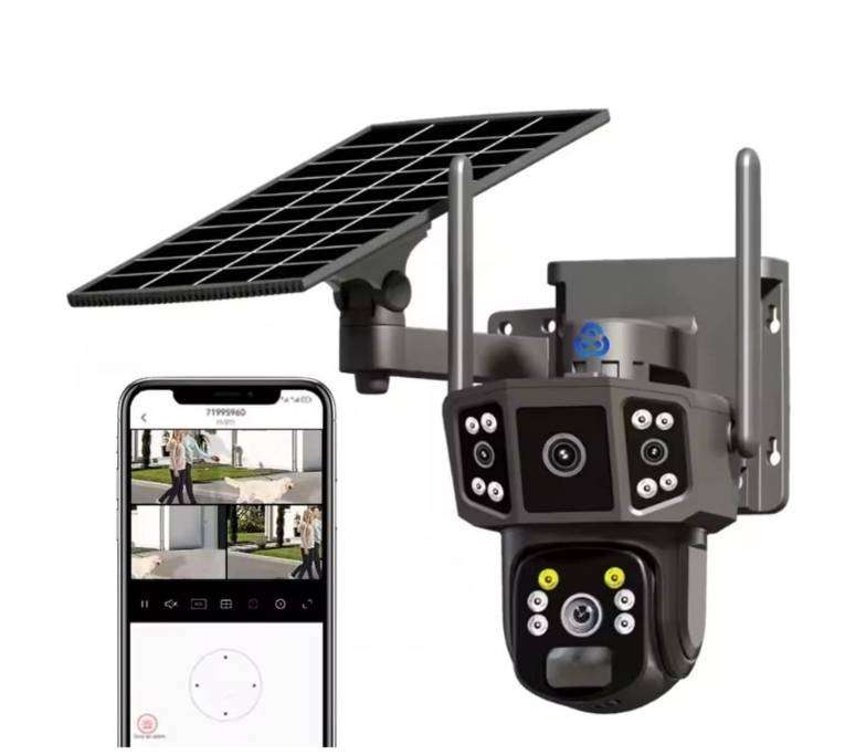 3in1 4G SolarOutdoor CCTV Camera 2 Lens 3 Screen 2K Resolution