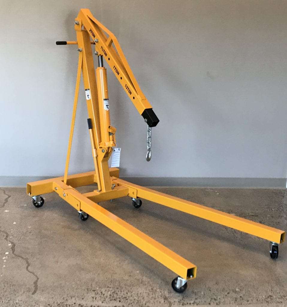 2Ton Folding Engine Crane Engine Hoist Cherry Picker 4400LB Heavy Duty Steel Lift Garage