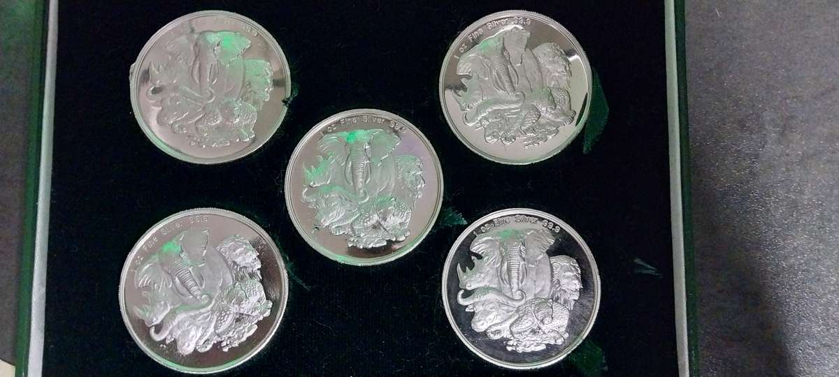 1oz Fine Silver Big 5 Set  with certificate